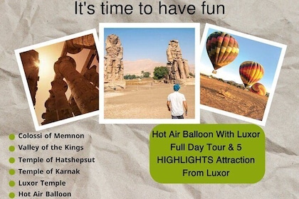 Hot Air Balloon With Luxor Full Day Tour & 5 HIGHLIGHTS Attraction From Lux...