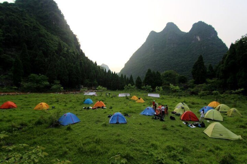 Camping (The front gate of Yangshuo Park) China