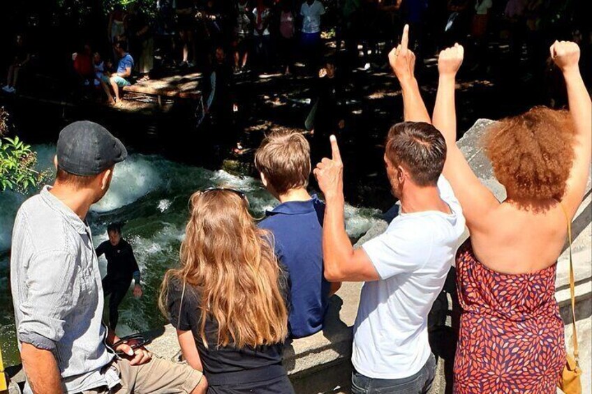 Always something going on at the Eisbach