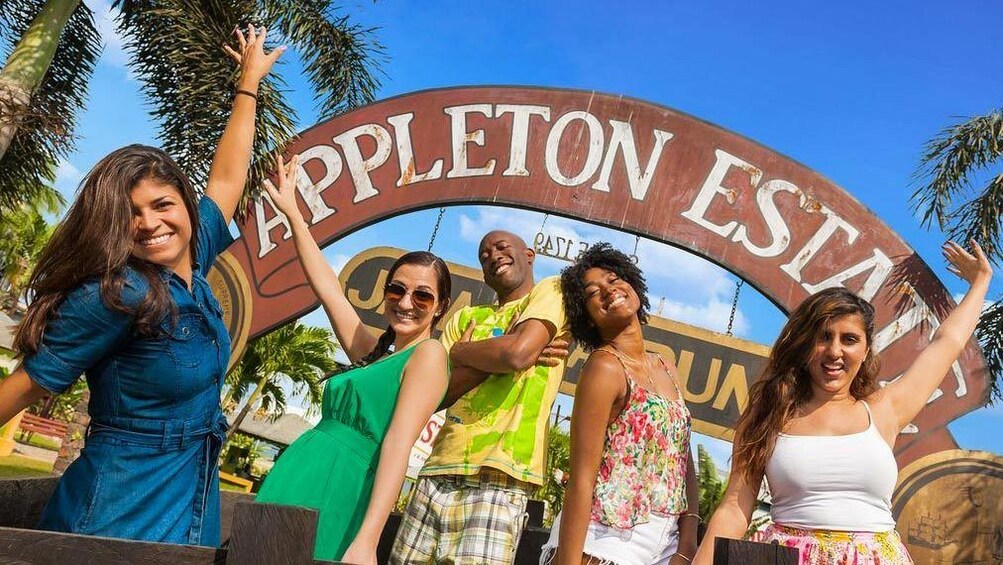 Group standing in front of the Appleton Estate in Jamaica