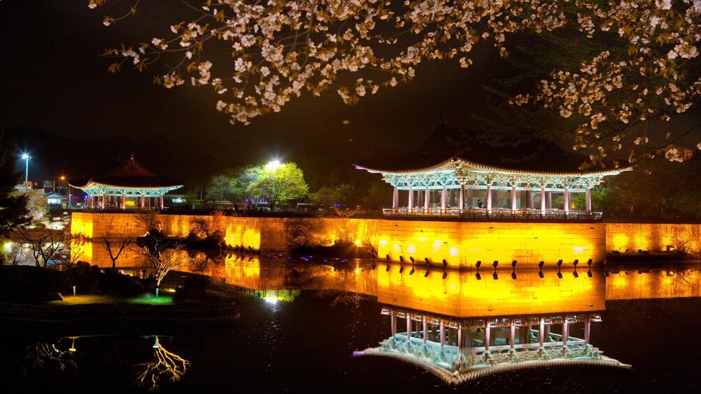 Panoramic night view of beautiful Gyeongju