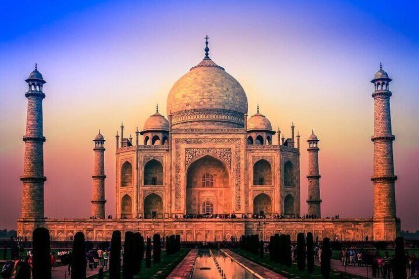 Morning Yoga Session Facing Taj Mahal