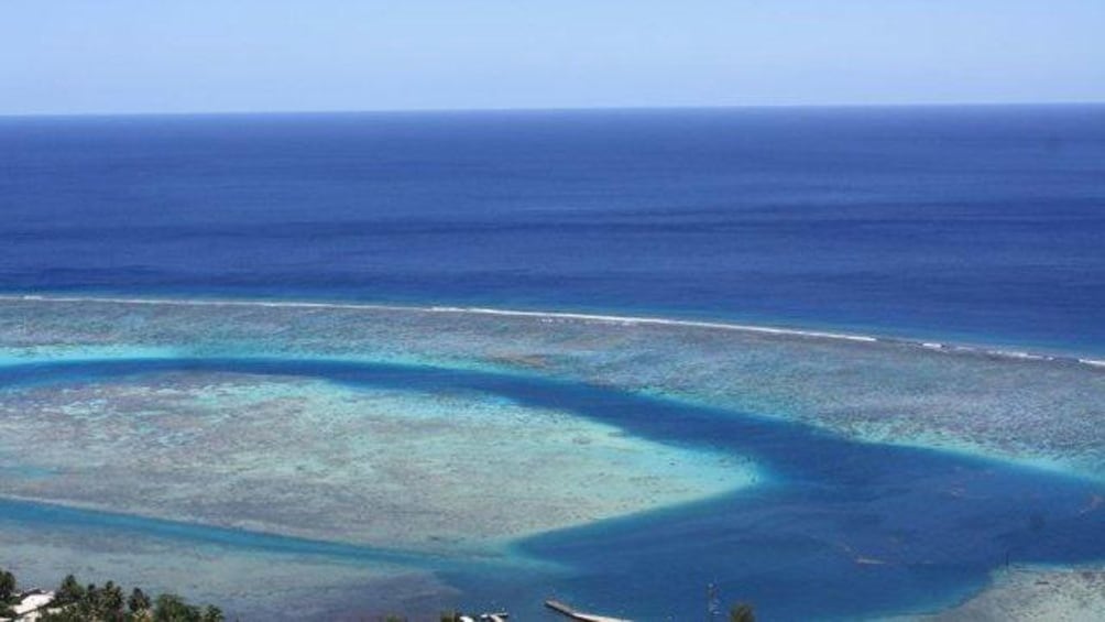 view out to ocean in bora bora