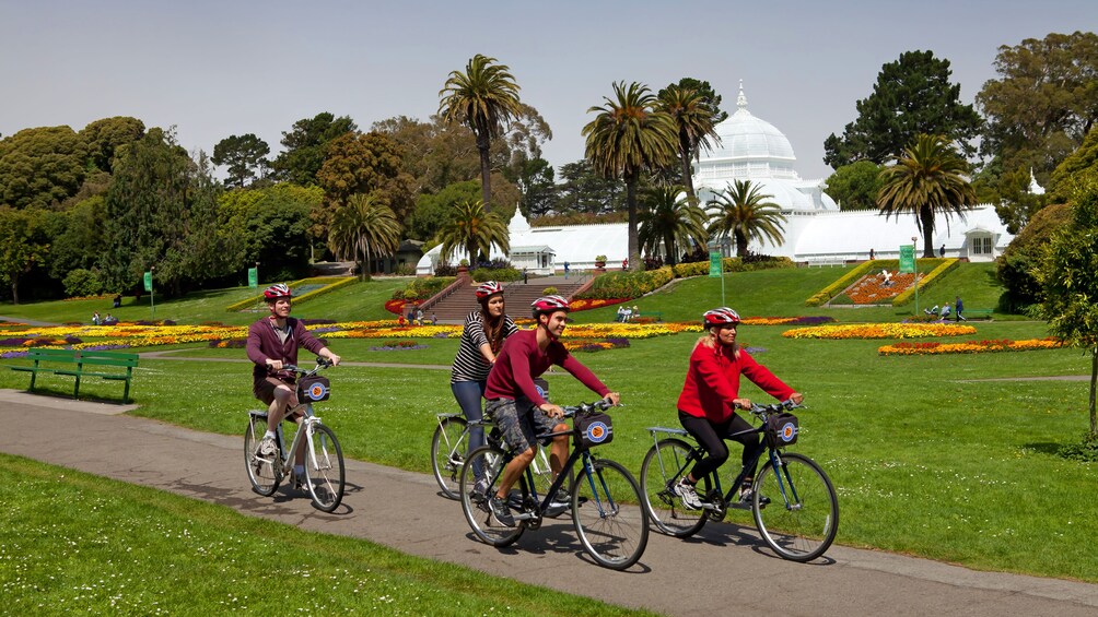 Group on bikes in San Francisco