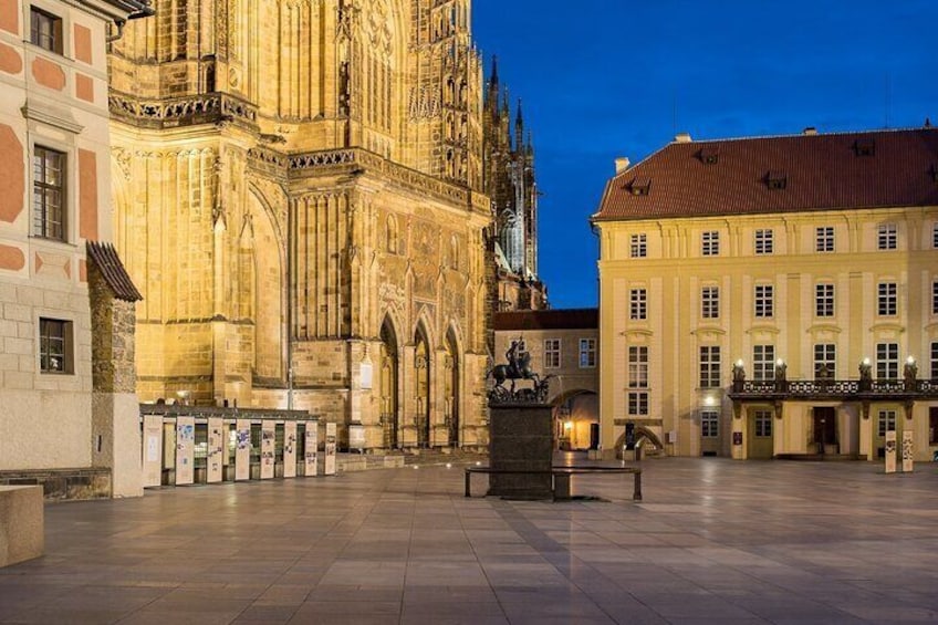 Next to the st. Vitus Cathedral at the Prague Castle