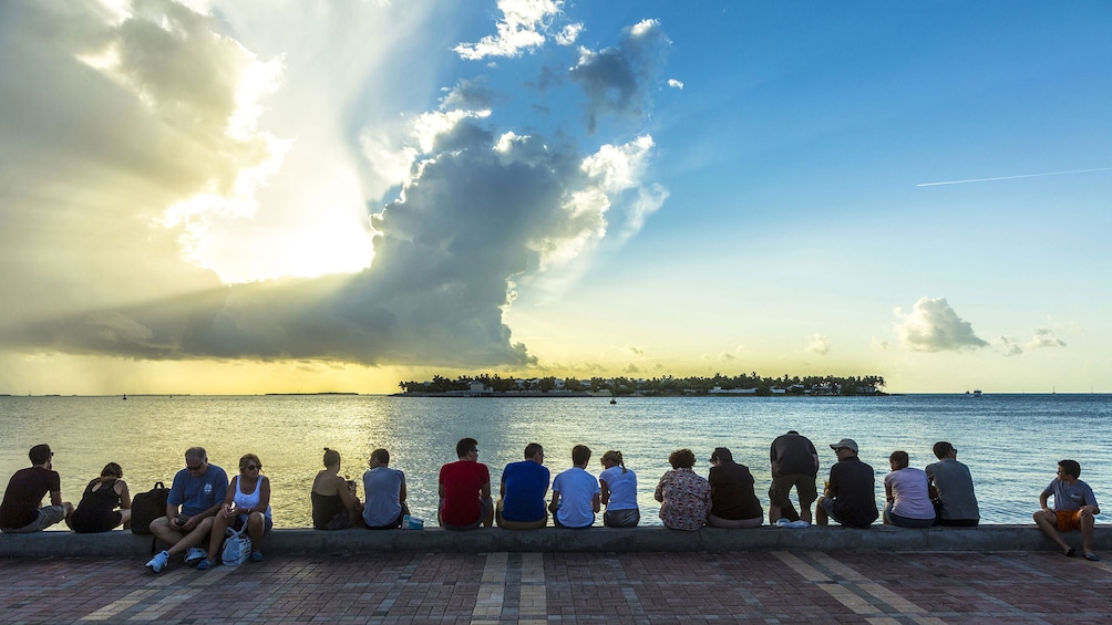 Watching the sunset from the pier in Miami