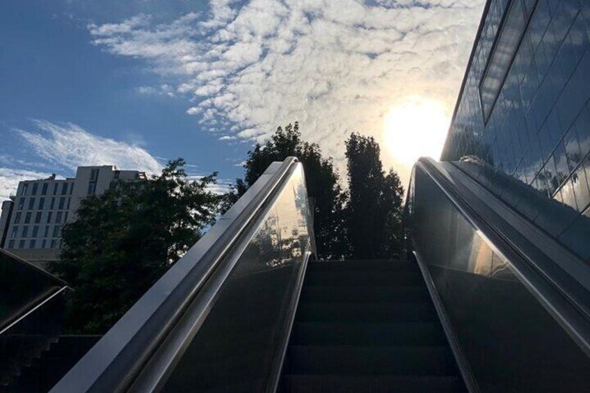 Ascent from the Überseequartier underground station