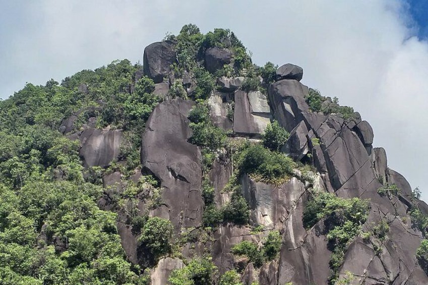 View at the top - granite boulders of Trois Frere mountain 