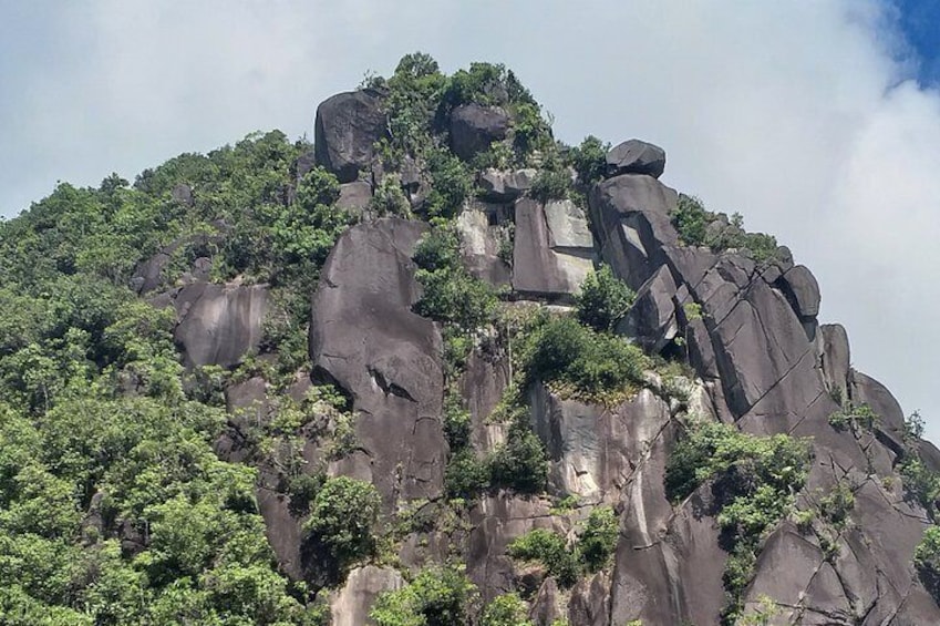 View at the top - granite boulders of Trois Frere mountain