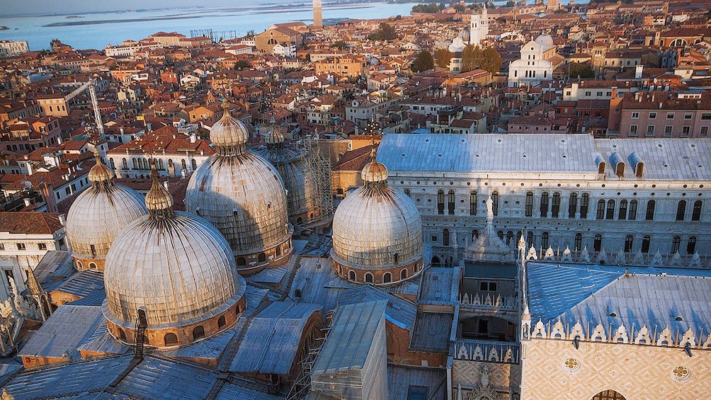 aerial view of city in venice
