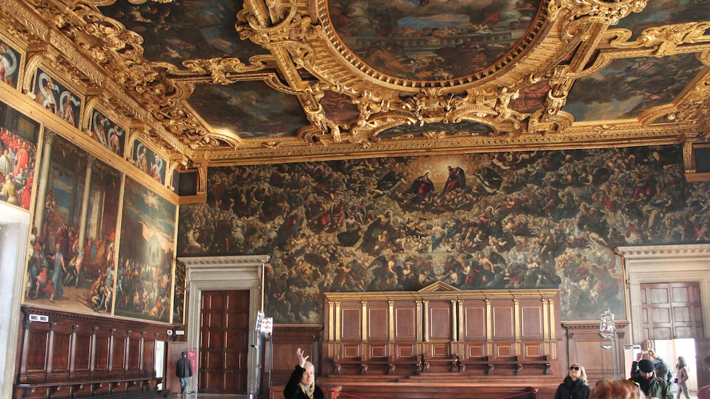 ornate ceiling decorations in venice