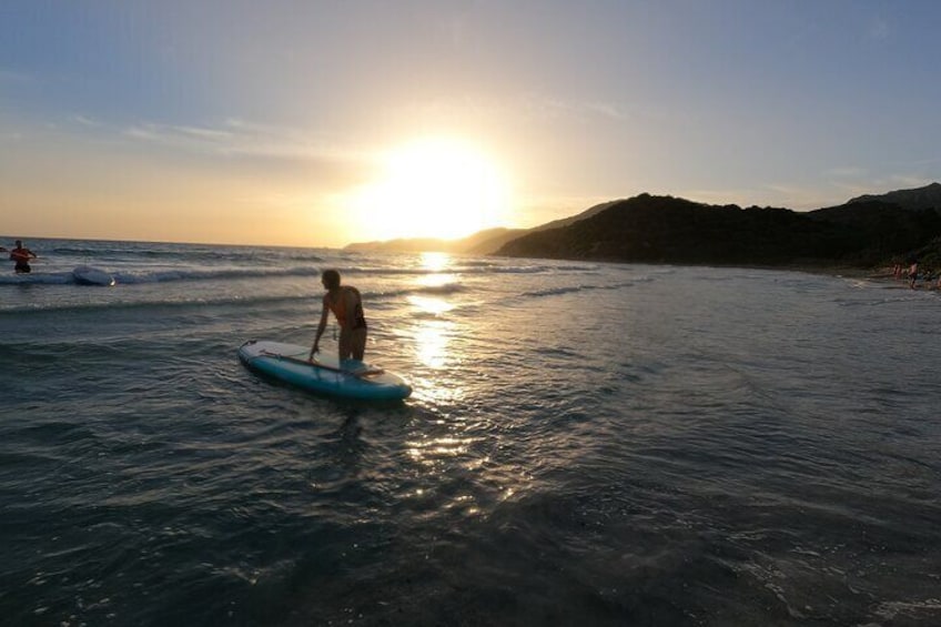 Stand Up Paddle sunset excursion in the marine area of Capo Carbonara
