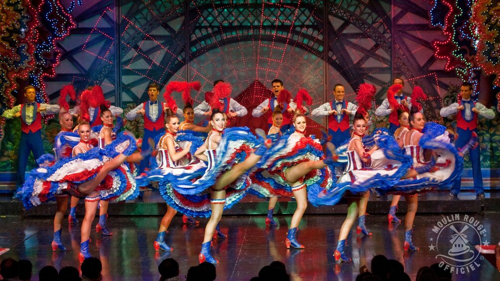 Dancers performing the can can at the Moulin Rouge in Paris