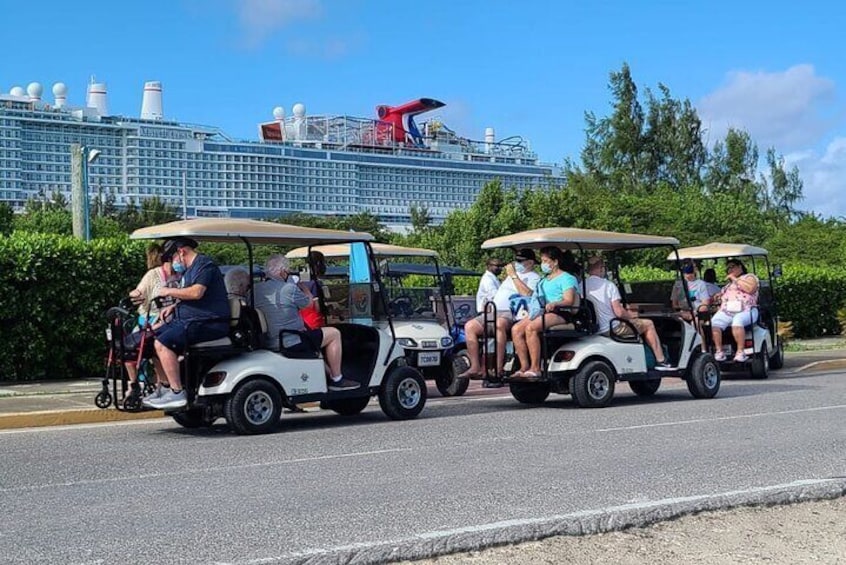 Caption: Another beautiful day exploring the nations Capital Grand Turk Island with Drive GDT Golf Carts. Always Remember #Better Rates Outside the Cruise Center Gate!