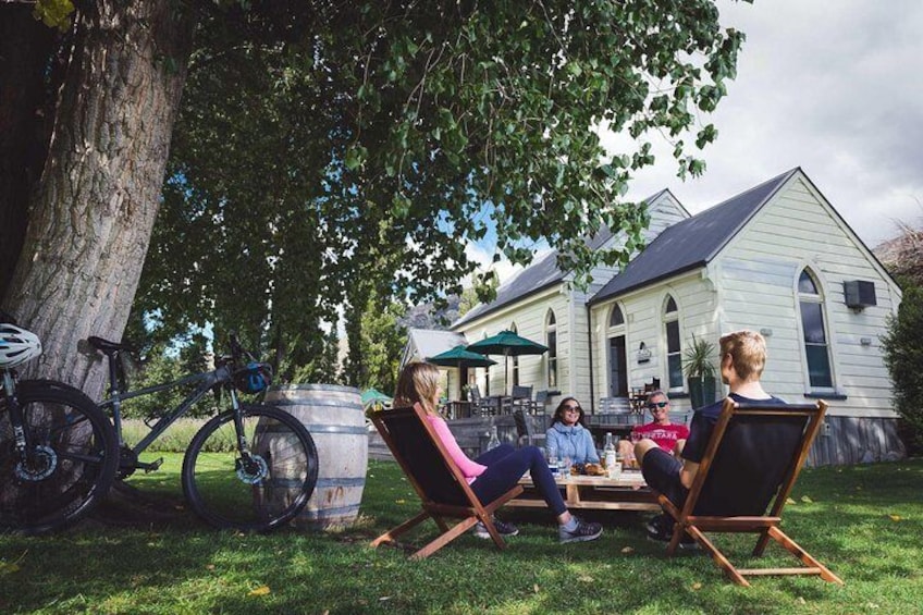 Relaxing at one of the many wineries before we pick you up