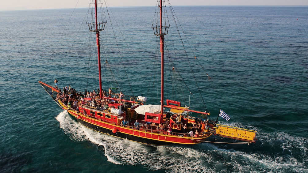 Pirate cruise off the coast of Crete Island