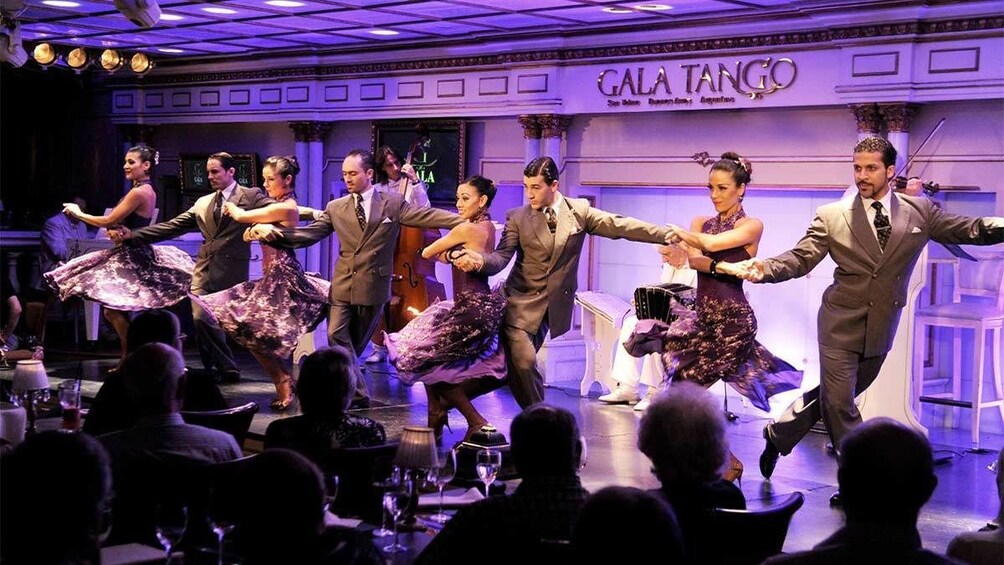 Group of dancers tango dancing in a gala show in Argentina 