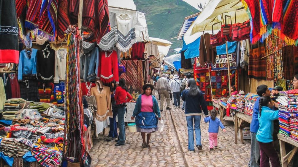 Local marketplace shown during the day.