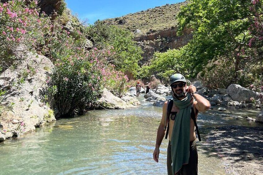 River Trekking at Kourtaliotis Gorge Waterfalls 