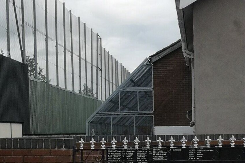 Bombay street protective barrier on the rear of the residents homes