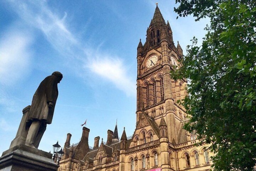 Albert square and Manchester town hall.