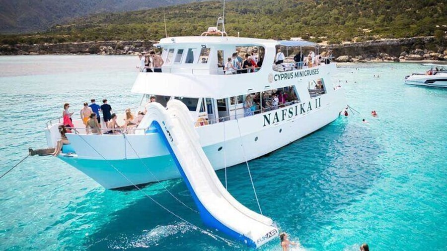 Nafsika II Half Day Cruise Swimming to blue lagoon water slide