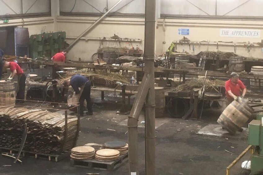 Coopers at work in the Speyside Cooperage