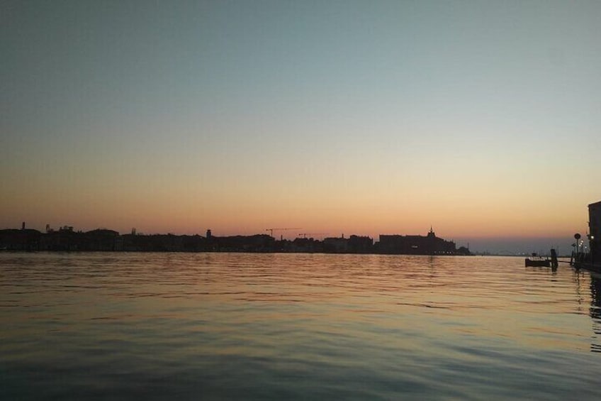 Sunset on the lagoon of Venice 