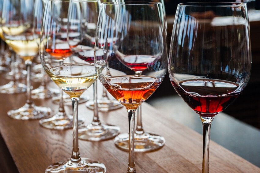 Degustazione in vigna al tramonto