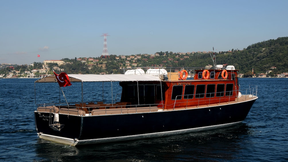 The Bosphorus cruise boat on the water in Turkey