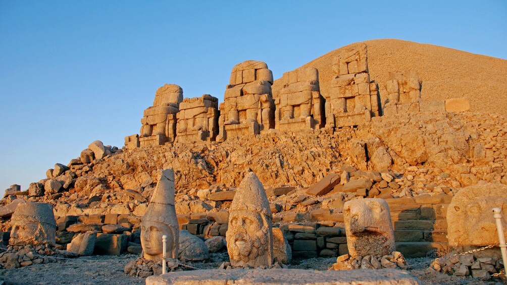 preserved stone sculptures at Mount Nemrut in Istanbul