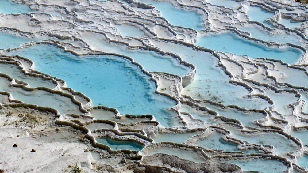 Pammukkale geo thermal pools view by plane