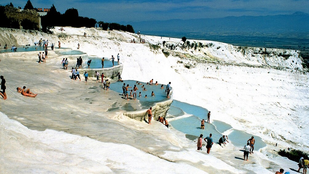 people in the pools of Pammukkale