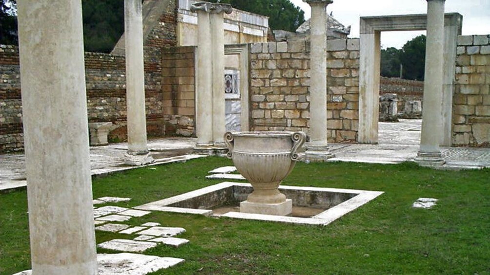 ruins of pillared building in Turkey