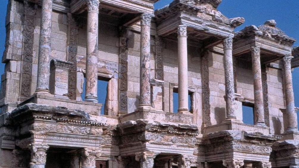 ruins of pillared building in Turkey