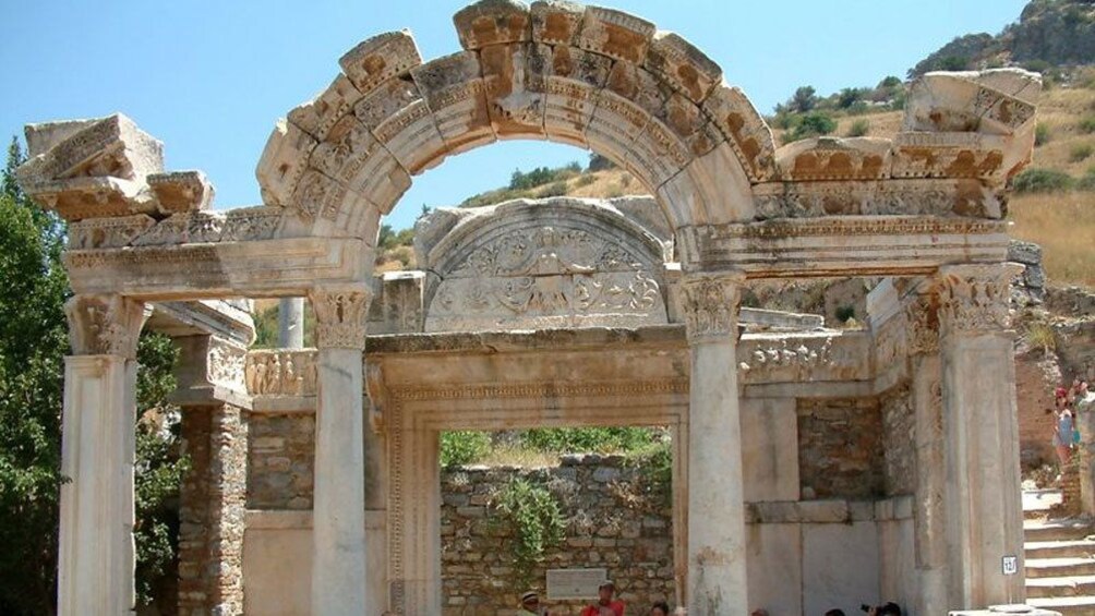 ruins of pillared building in Turkey