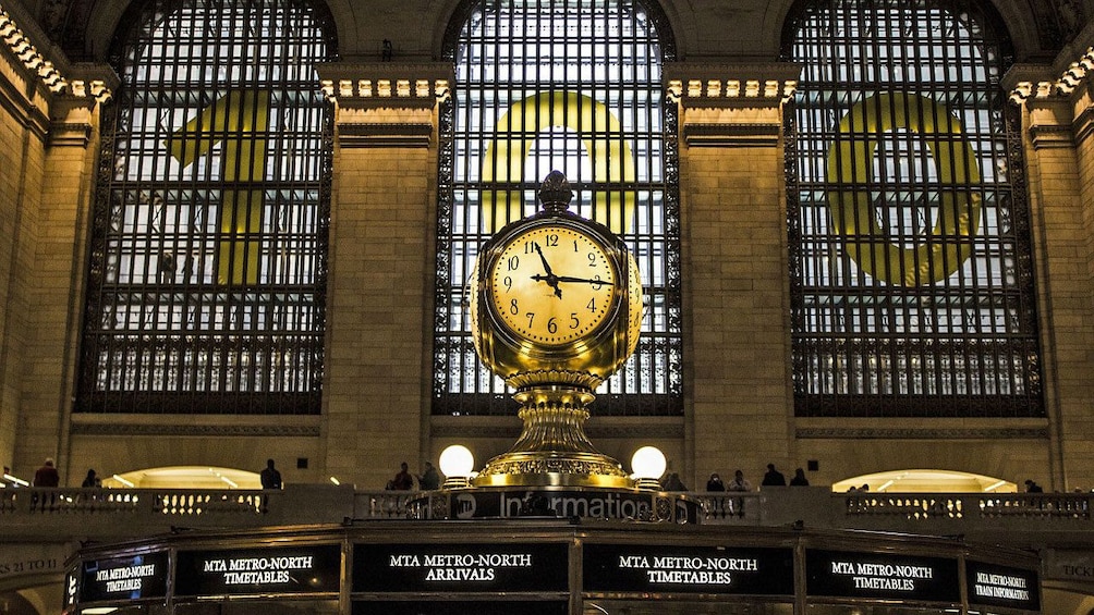 clock inside train station