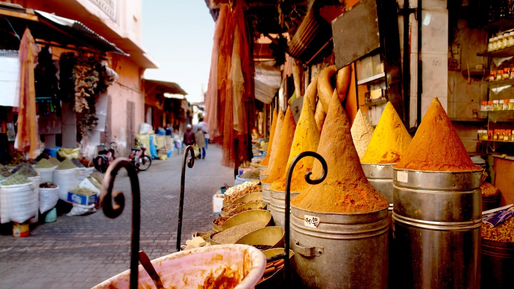 Shop with Spices on the Street in Marrakesh