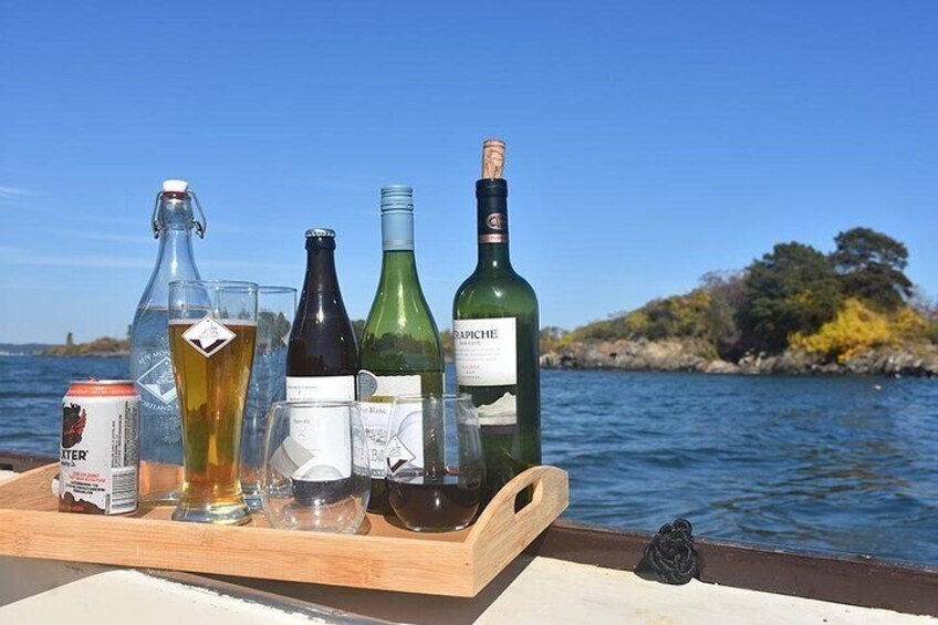 Local beer and imported wine available on all charters