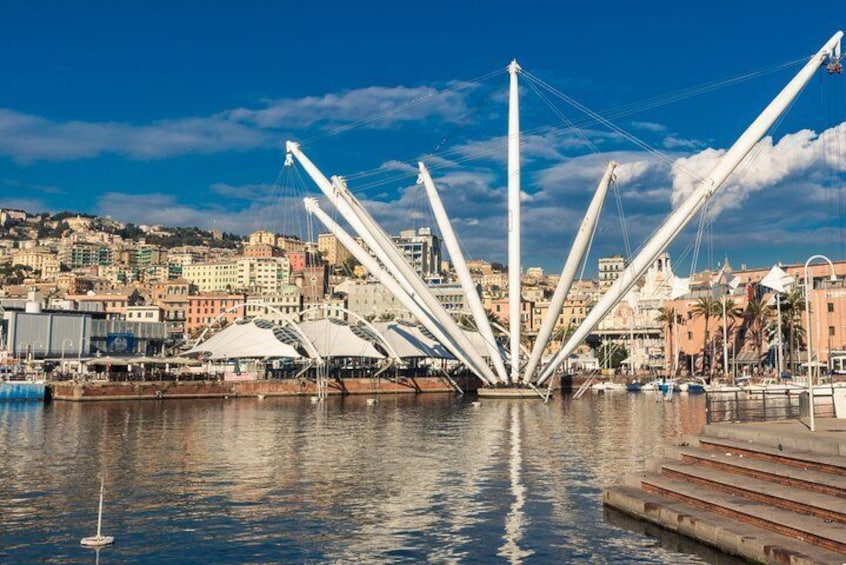 Ancient port of Genoa with the Bigo

