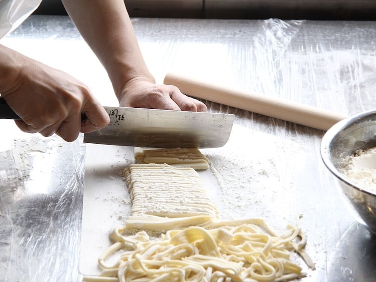 Show item 1 of 7. Experience making Japanese soul food udon noodle in nature