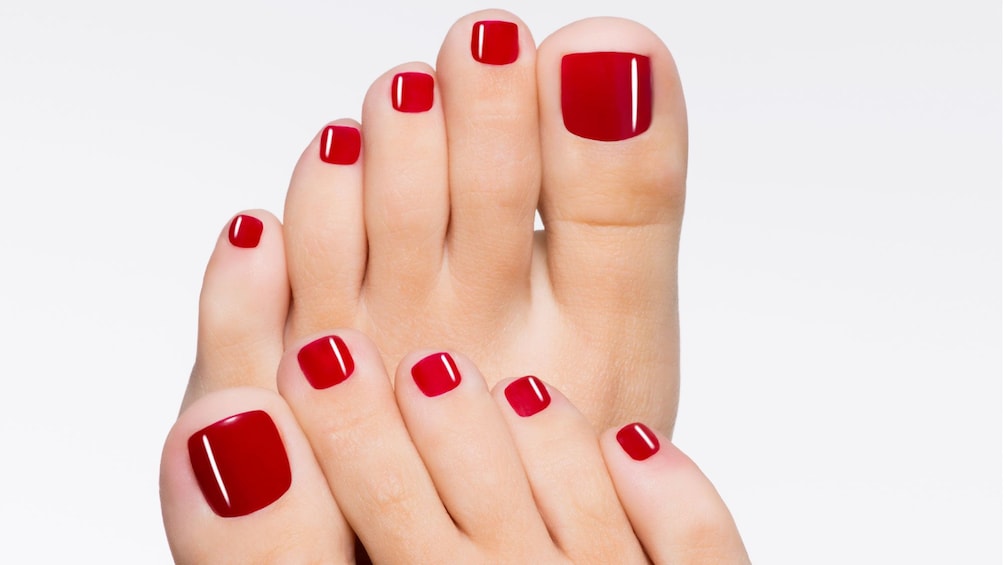 painted toenails at the spa in Seattle