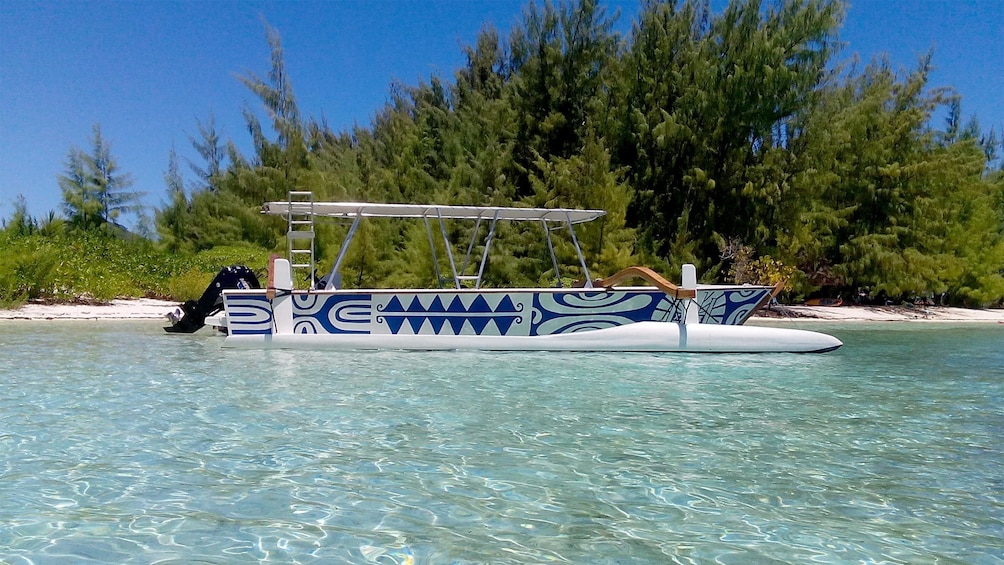 Boat on the waters of Bora Bora 