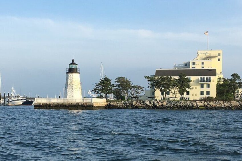 Newport Harbor Goat Island Lighthouse is so named after the animal that pastured there.