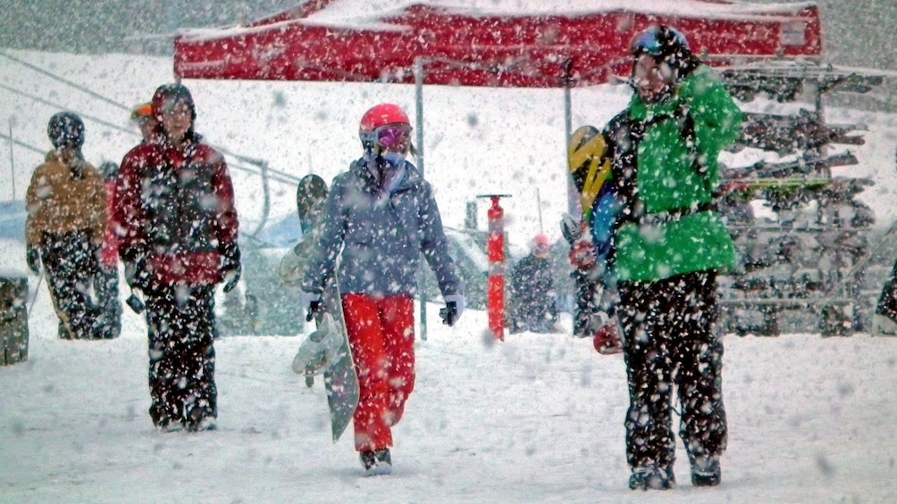 Show item 2 of 4. heavy snow at the slopes in Whistler