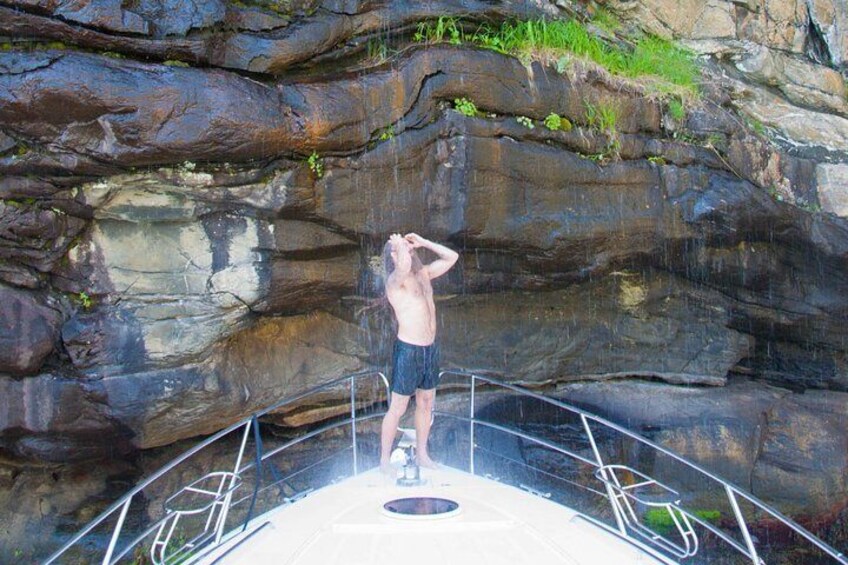 Shower in Hardanger Fjord