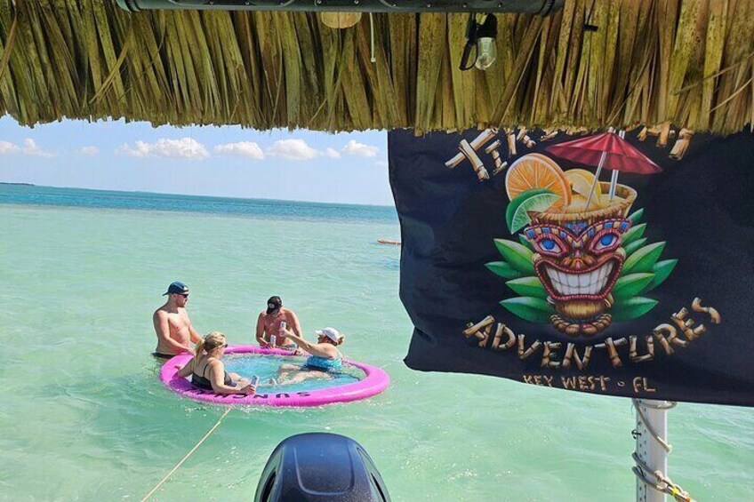 Key West Tiki Bar Boat Cruise to a Popular Sand Bar 