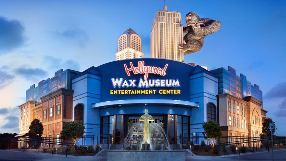 Night view of the Hollywood Wax Museum Entertainment Center in Myrtle Beach, South Carolina
