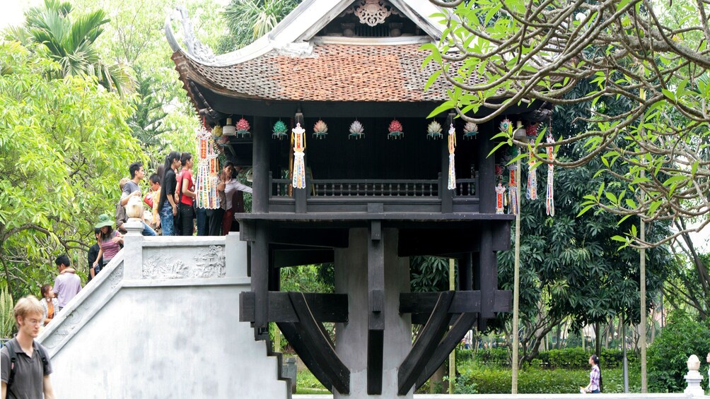 Day view of the One Pillar Pagoda in Hanoi