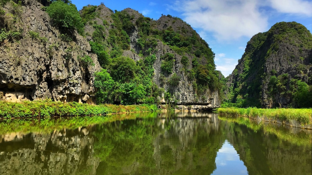 Serene river view of Tam Coc in Vietnam 